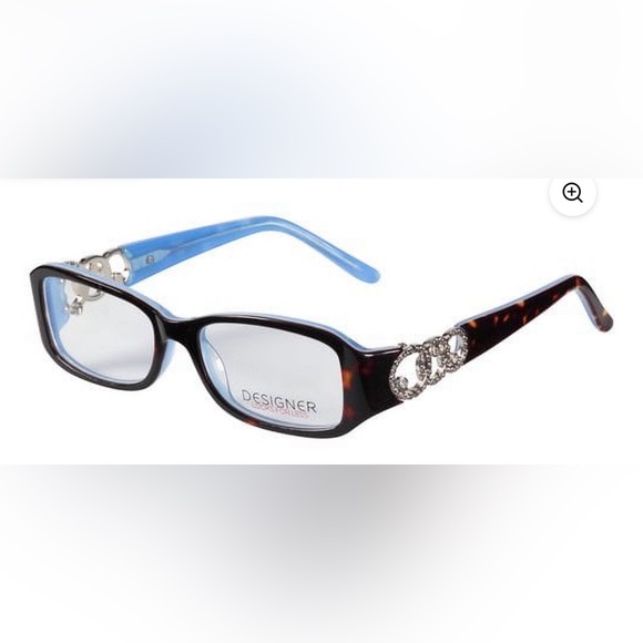 DNA Couture Black‎ and Blue Rhinestone Glasses